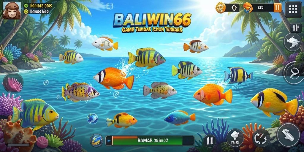 Screenshot gameplay BALIWIN66 menampilkan aksi seru menembak ikan.