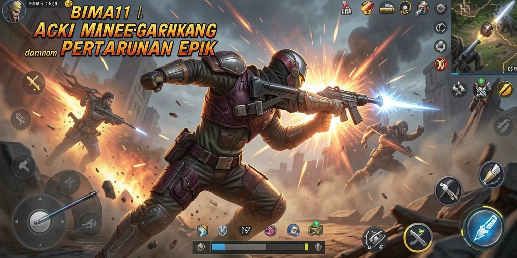 Gameplay BIMA11 yang seru dan penuh aksi pertarungan.