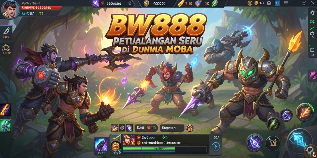 Tampilan gameplay BW888 yang seru dan menegangkan di arena perang MOBA.