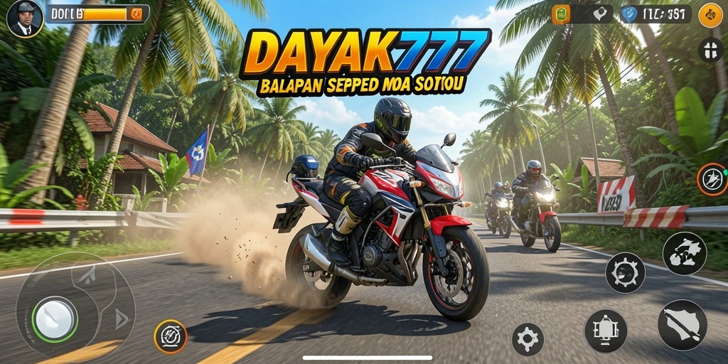 Gameplay seru balapan sepeda motor di DAYAK777