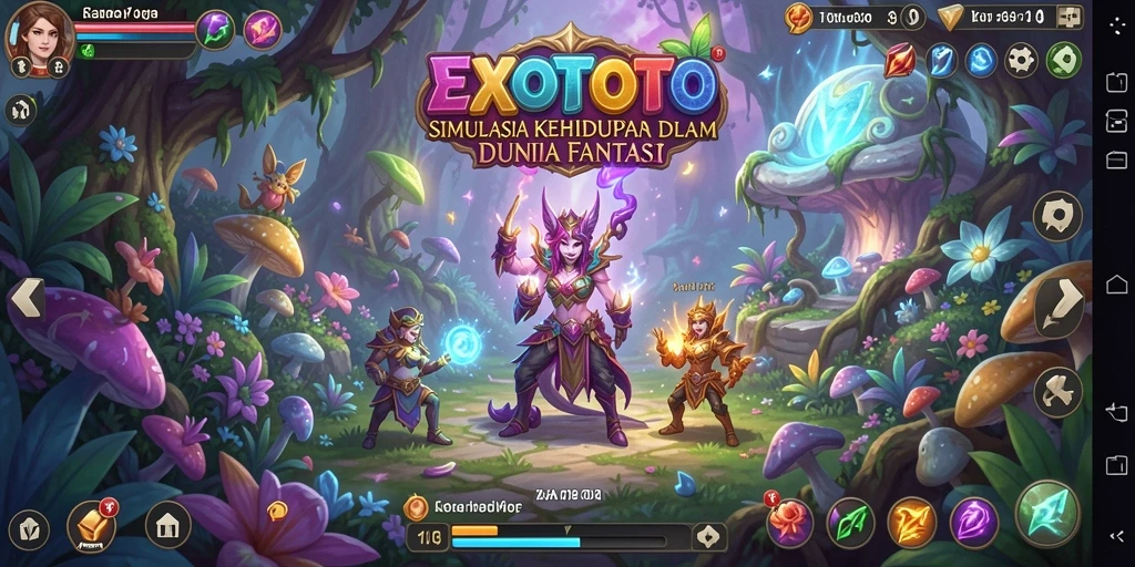 Tampilan gameplay menarik dari EXOTOTO dengan elemen simulasi yang kaya.