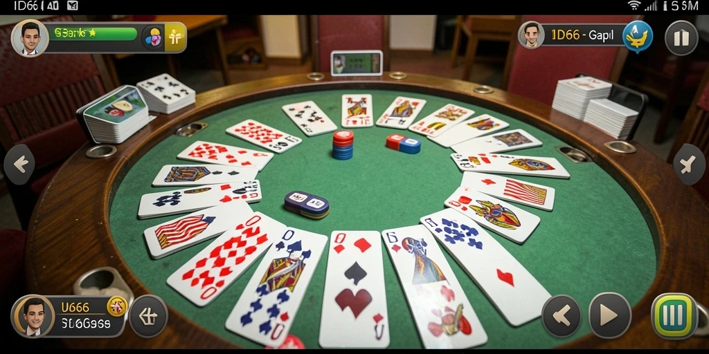 Tampilan gameplay seru dari ID66, aplikasi permainan Gaple.