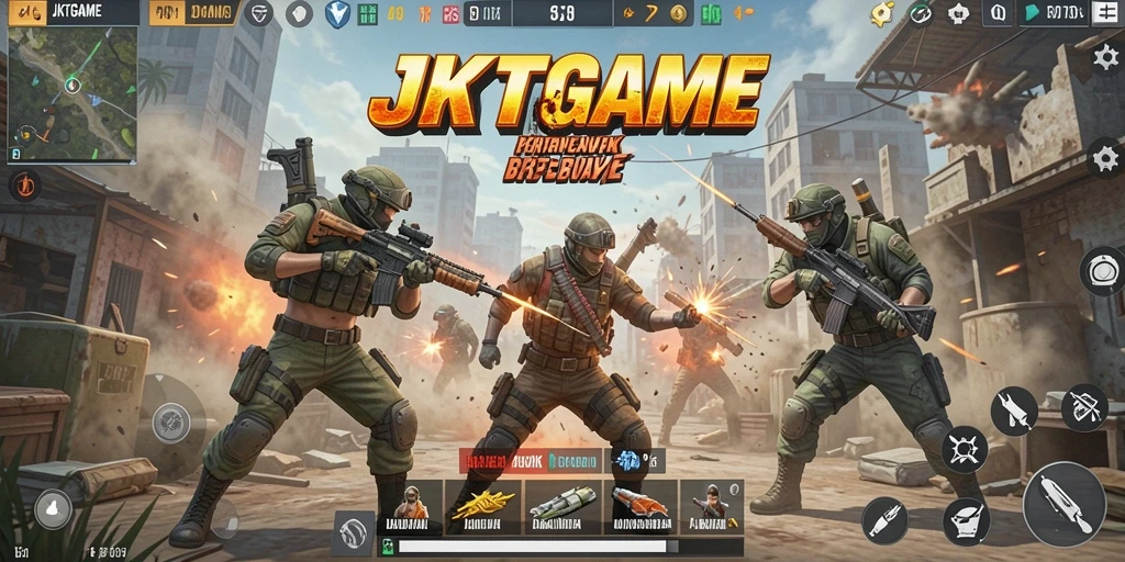 Gameplay seru dan intens di <strong>JKTGAME</strong>, bersaing untuk bertahan hidup.