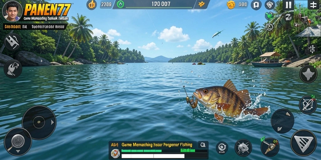 Tampilan visual Gameplay PANEN77 dengan pengalaman Fishing yang realistis.