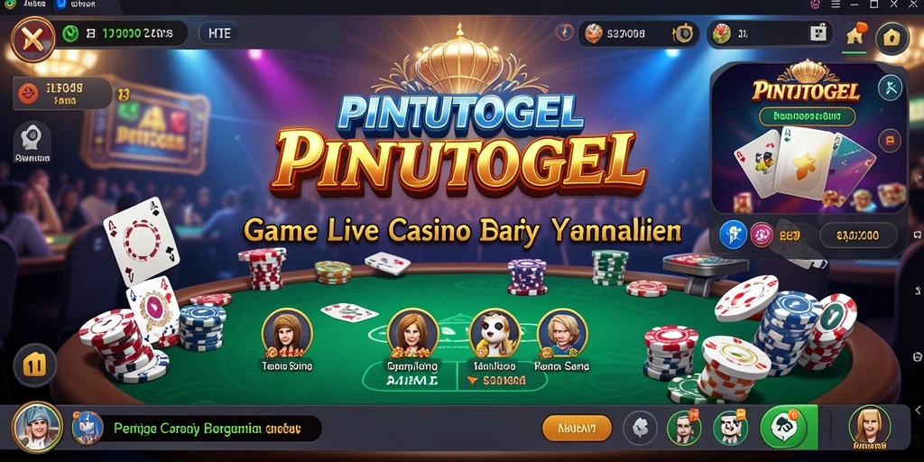 Gameplay PINTUTOGEL menunjukkan dealer langsung yang interaktif di meja permainan.