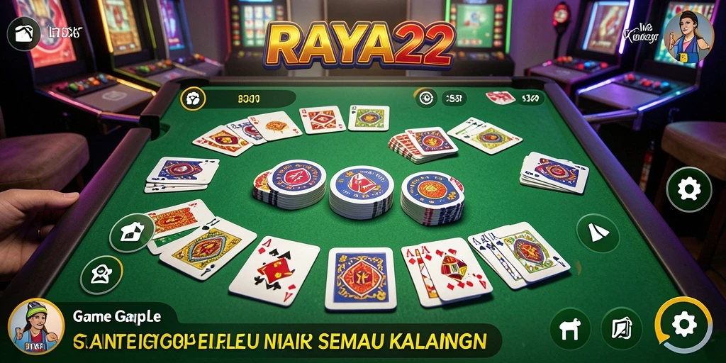 Tampilan gameplay Gaple di RAYA22 yang seru dan menarik.