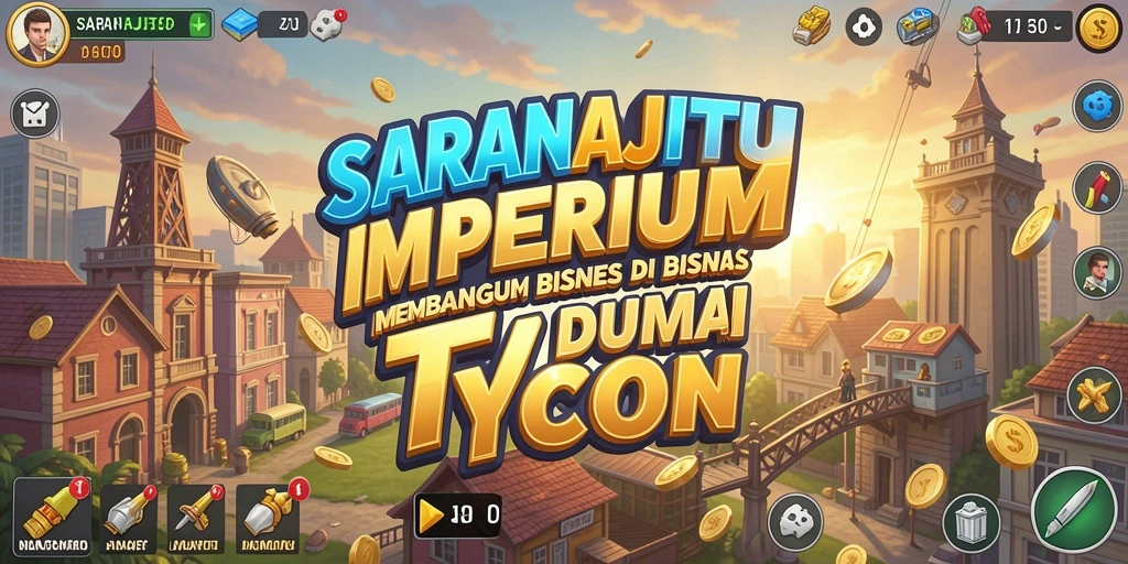 Gameplay SARANAJITU menampilkan strategi membangun bisnis yang menarik.