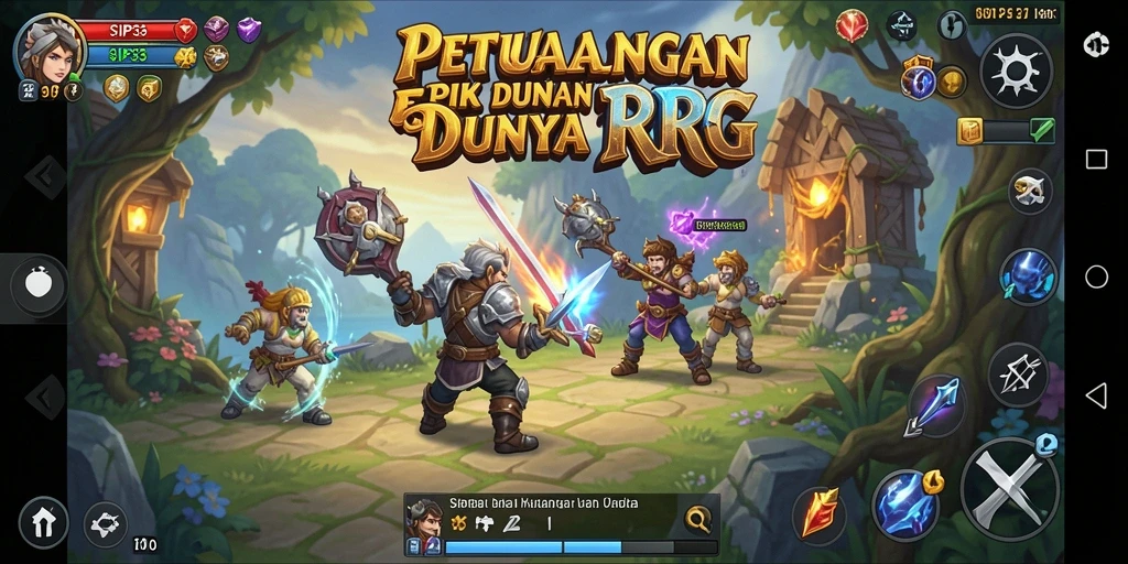 Tampilan gameplay RPG yang menawan dan penuh aksi dalam SIP33.