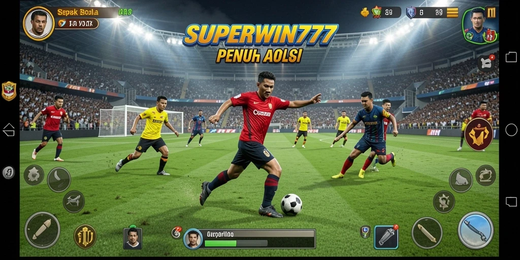 Tampilan menarik dari gameplay SUPERWIN777 saat pertandingan sepak bola berlangsung.