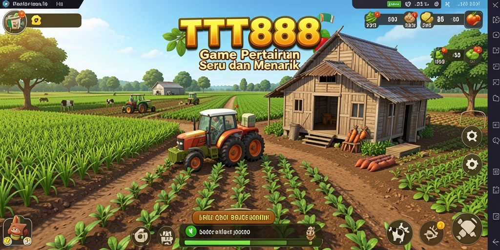 Screenshot utama TTT888 menampilkan gameplay pertanian yang seru dan menarik.