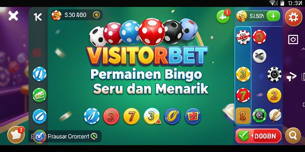 Screenshot gameplay Bingo di VISITORBET dengan tampilan yang menarik.