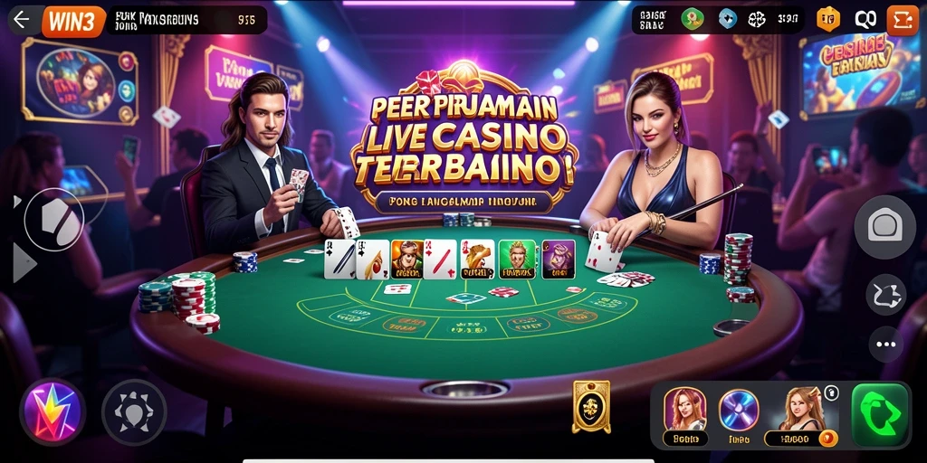 Tampilan gameplay Live Casino yang mendebarkan dan interaktif.